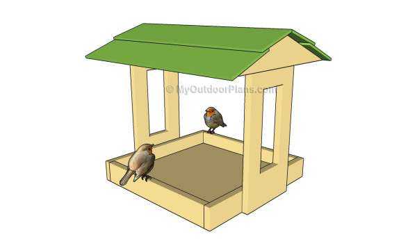 Кормушка для птиц из дерева чертежи с размерами – Как построить кормушку для птиц из фанеры, картона, дерева своими руками: чертеж с размерамику