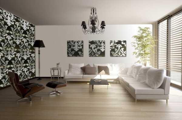 Обои черно белые в гостиной – сочетание покрытий для стен с черным узором или цветами в комнате, модели с белым рисунком или в полоску, идеи-2018 в интерьере