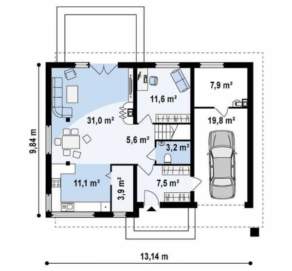 Одноэтажные дома 12 на 10 – лучшие проекты дома с тремя спальнями размером 8 на 9 и 10 на 12 и гаражом, дизайн интерьера коттеджа площадью 100 кв. м