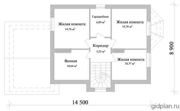 Одноэтажный дом с мансардной крышей – Проект небольшого одноэтажного дома с мансардой с двускатной крышей | Компания DOM4M Россия