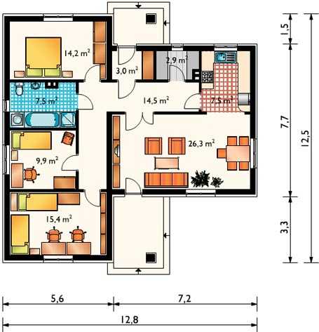 План дома 12 на 12 – Проекты домов 12 на 10 в один этаж. Дом 12 на 10 м в 1 этаж. Проекты домов 12х10 одноэтажные