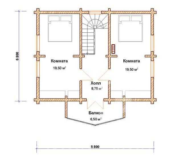 План дома 6 – Планировка двухэтажного дома 6 на 6 м: организация пространства