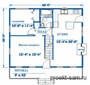План дома 6 – Планировка двухэтажного дома 6 на 6 м: организация пространства