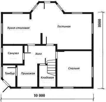 Планировка дома 10 на 8 – Проекты домов 8 на 10 метров, 8х10