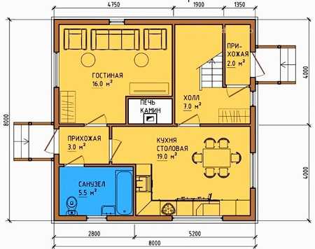 Планировка дома 6 на 6 с мансардой и печкой – Планировка двухэтажного дома 6 на 6 м: организация пространства