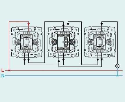 Подключение перекидного выключателя – Проходной выключатель - схема подключения. Подробная инструкция подключения двухклавишных и трехклавишных проходных выключателей. Видео