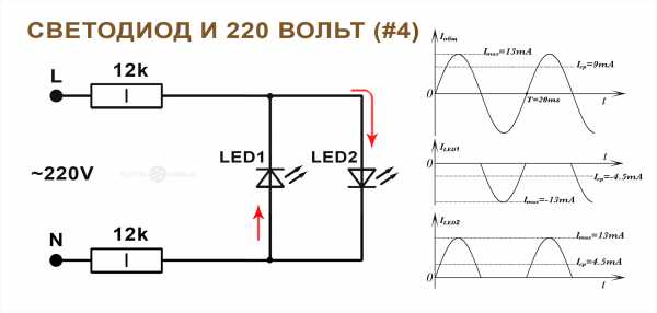 Схемы светодиодных ламп на 220 вольт