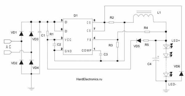 Подключение светодиодных ламп 220в схема – Простейшие схемы подключения светодиодов в 220 вольт без драйвера (самое простое питание светодиода от сети напряжением 220В)