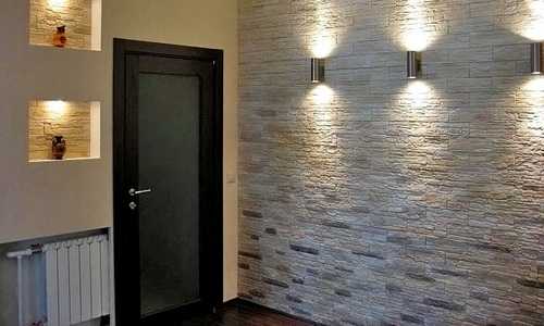 Прихожая с камнем дизайн фото – внутренняя отделка искусственным гибким и диким камнем в коридоре, варианты дизайна стен