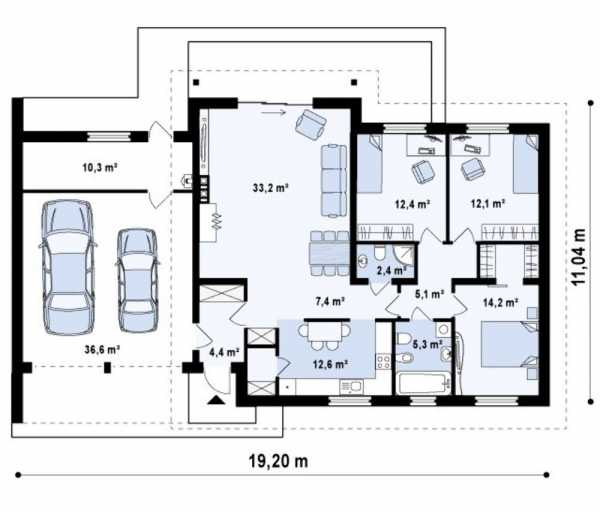 Проект дома с гаражом на две машины – Проекты домов с 2 гаражами или гаражом на две машины