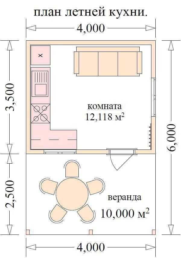 Проекты летней кухни с верандой – фото, выход на террасу из кухни на даче, с беседкой, видео-инструкция как сделать своими руками