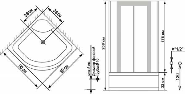 Размер душевой кабины угловой – стандартная и минимальная величина от пола до потолка, какие существуют стандарты параметров, душевая кабинка высотой 200 см с крышей