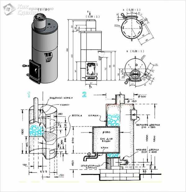 Самодельные печи из металла для бани – Самодельные печи для бани из металла чертежи
