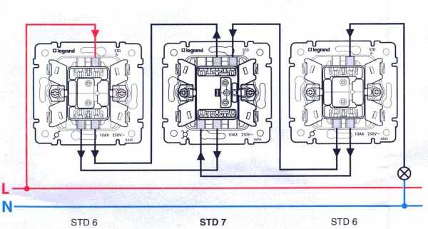 Схема подключение проходного двойного выключателя – Схема подключения двойного проходного выключателя на две лампочки. Схема проходного выключателя с двух мест: удобство использования