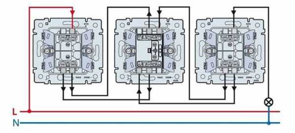 Схемы подключения проходных и перекрестных выключателей – Схема подключения и нюансы монтажа перекрестного выключателя
