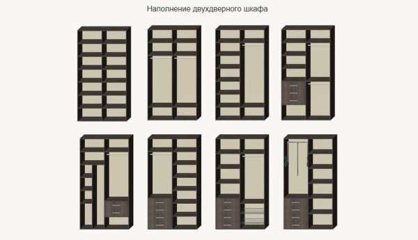 Шкаф купе встроенный в спальне – внутреннее наполнение и другие детали, инструкция, видео и фото