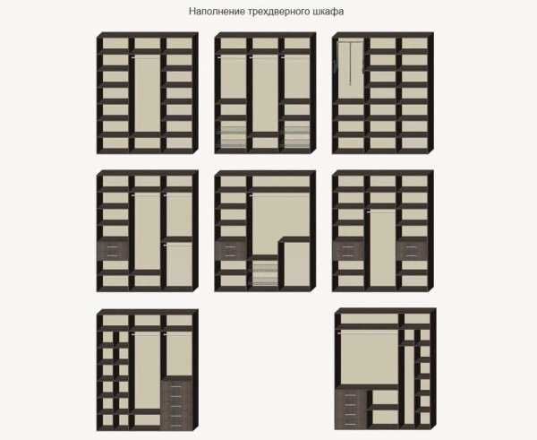Шкаф купе встроенный в спальне – внутреннее наполнение и другие детали, инструкция, видео и фото