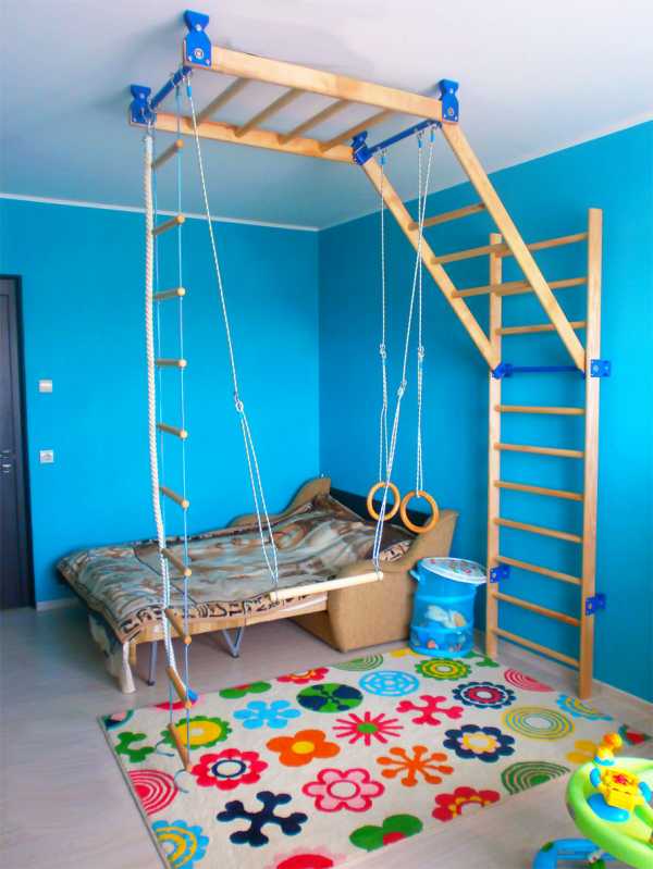 Шведская детская – деревянные и металлические домашние споркомплексы, с креплением к стене и потолку (37 фото)