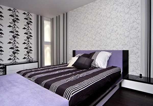 Сочетание двух видов обоев в спальне – интерьер с обоями двух видов, идеи комбинирования в дизайне 2018, подборка интересных вариантов