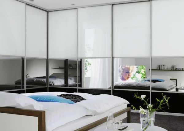 Угловой шифоньер в спальню – встраиваемые варианты для одежды, радиусные и навесные, особенности мебели для спальной комнаты