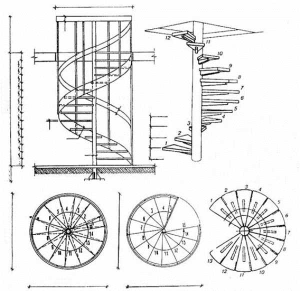 Винтовые лестницы из металла – чертежи, этапы, фото и видео