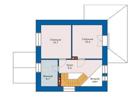 Внутренняя планировка дома 8 на 8 – проект двухэтажного коттеджа 10х8 с отличным расположением комнат, модный дизайн 2-этажного жилья
