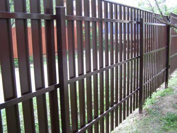Ворота из штакетника металлического фото – фото, металлоштакетник своими руками со встроенной калиткой