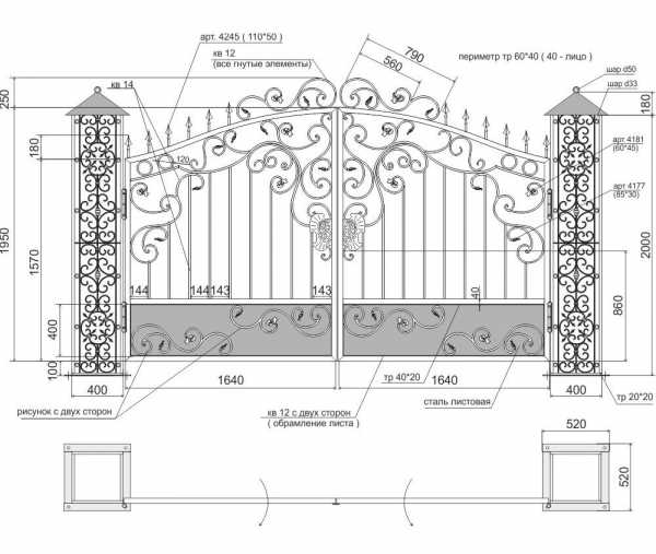 Ворота с элементами ковки своими руками – Как построить распашные кованые ворота своими руками — пошаговая инструкция с фото, видео и чертежами металлических конструкций
